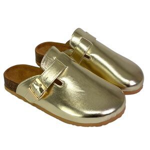 XY London Womens/Ladies Lucy Metallic Cork Slip-on Mules / Gold